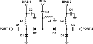 Figure 5. Typical single-pole, double-throw (SPDT) switch circuit